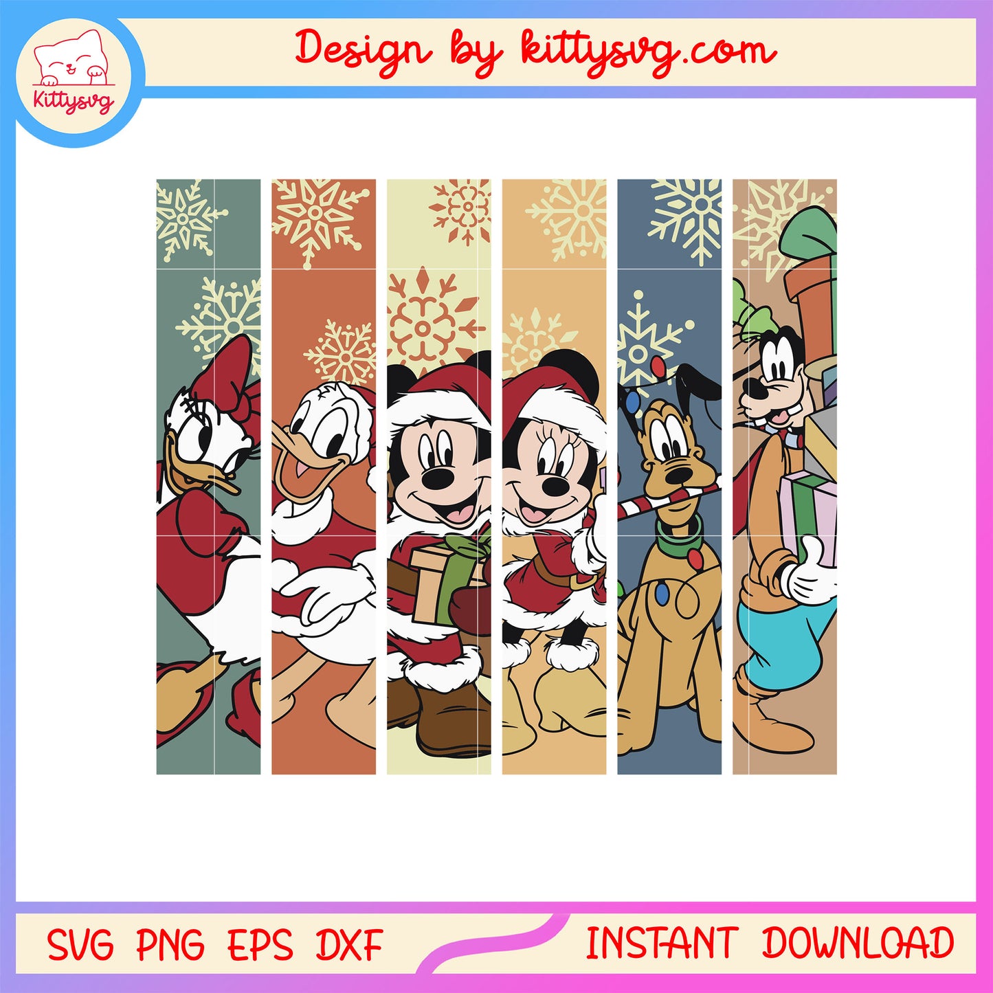 Christmas disney mickey mouse and friends retro svg, disney film svg