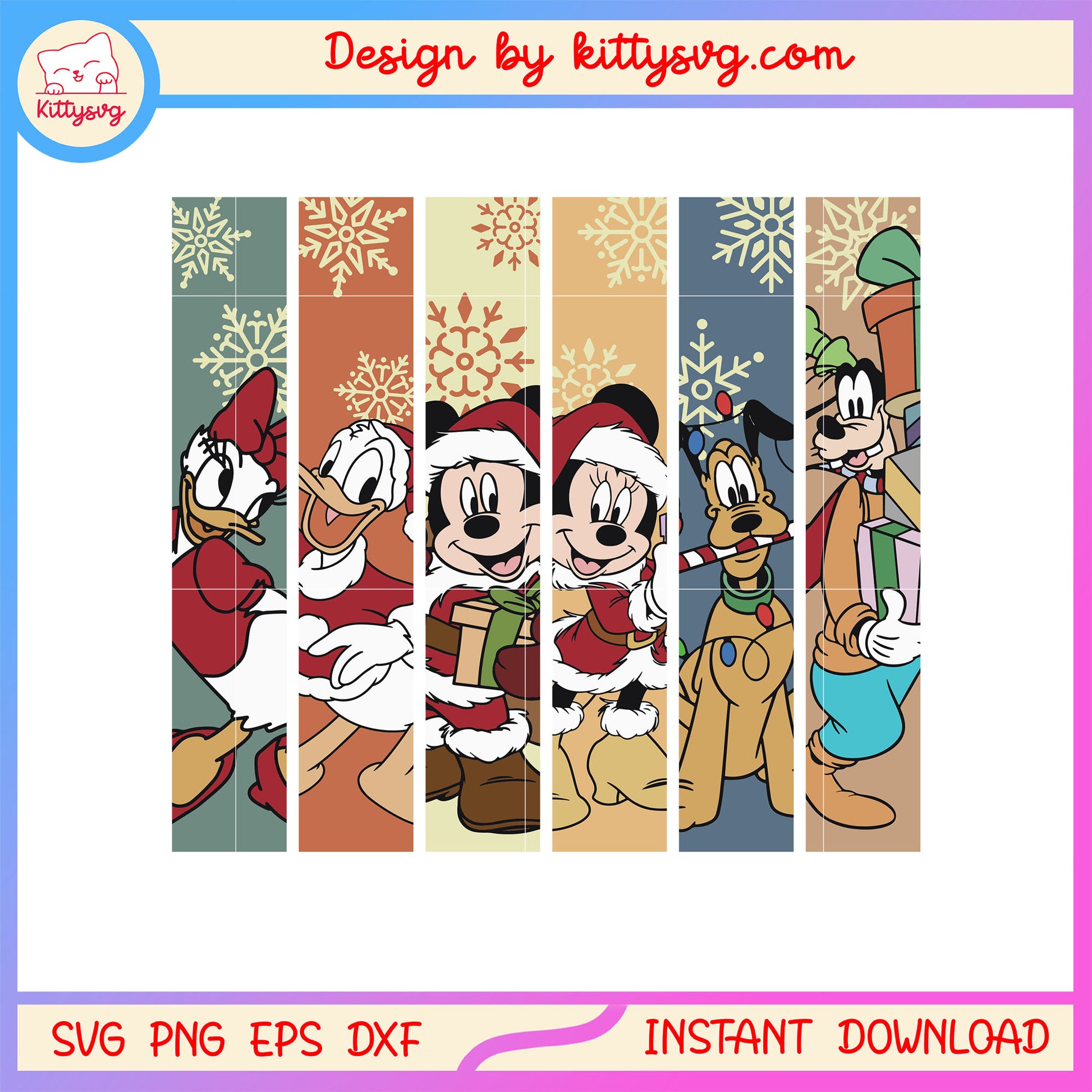 Christmas disney mickey mouse and friends retro svg, disney film svg