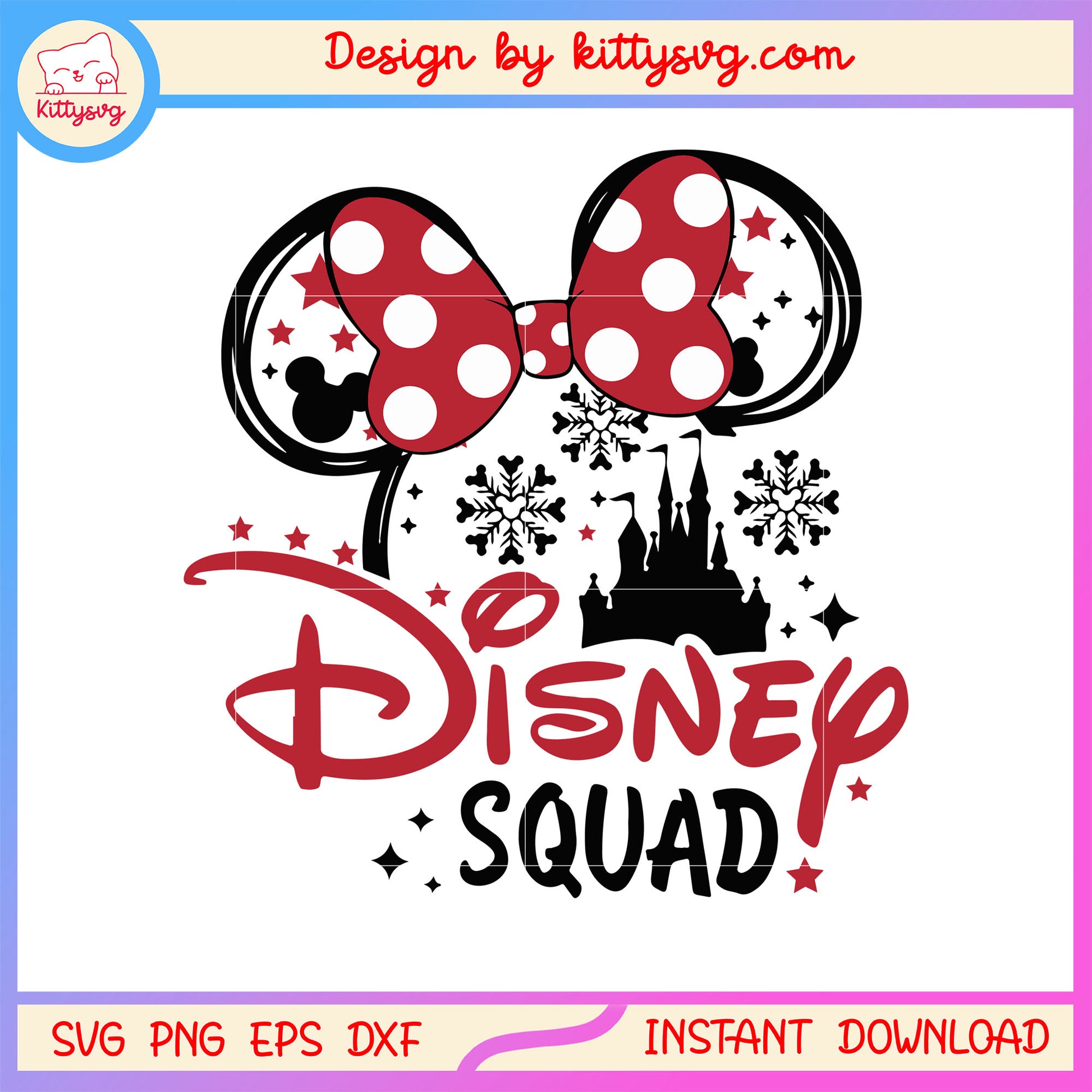 Christmas disney squad minnie ear svg, disney world christmas svg