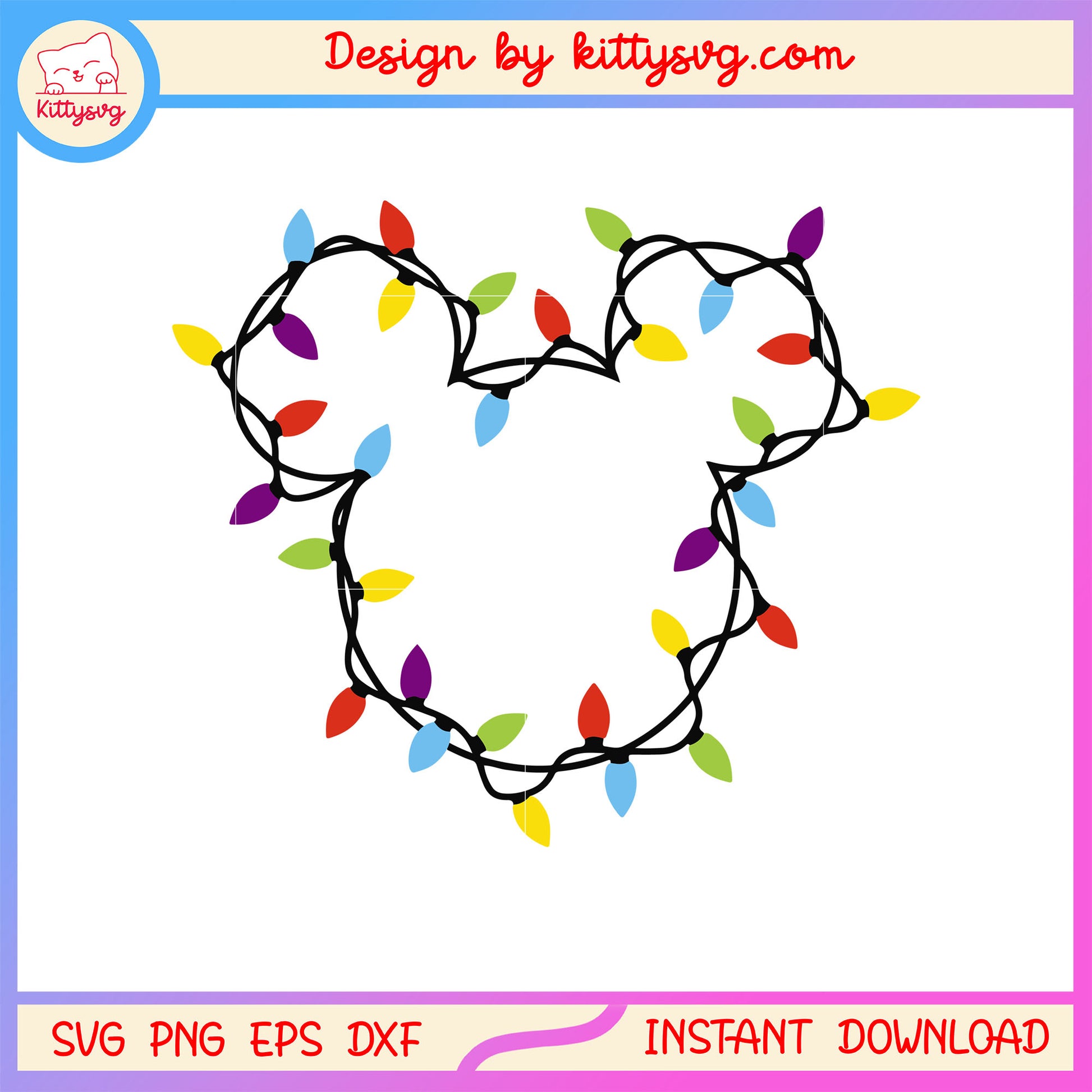 Christmas flashing lights disney mickey svg, mickey mouse svg
