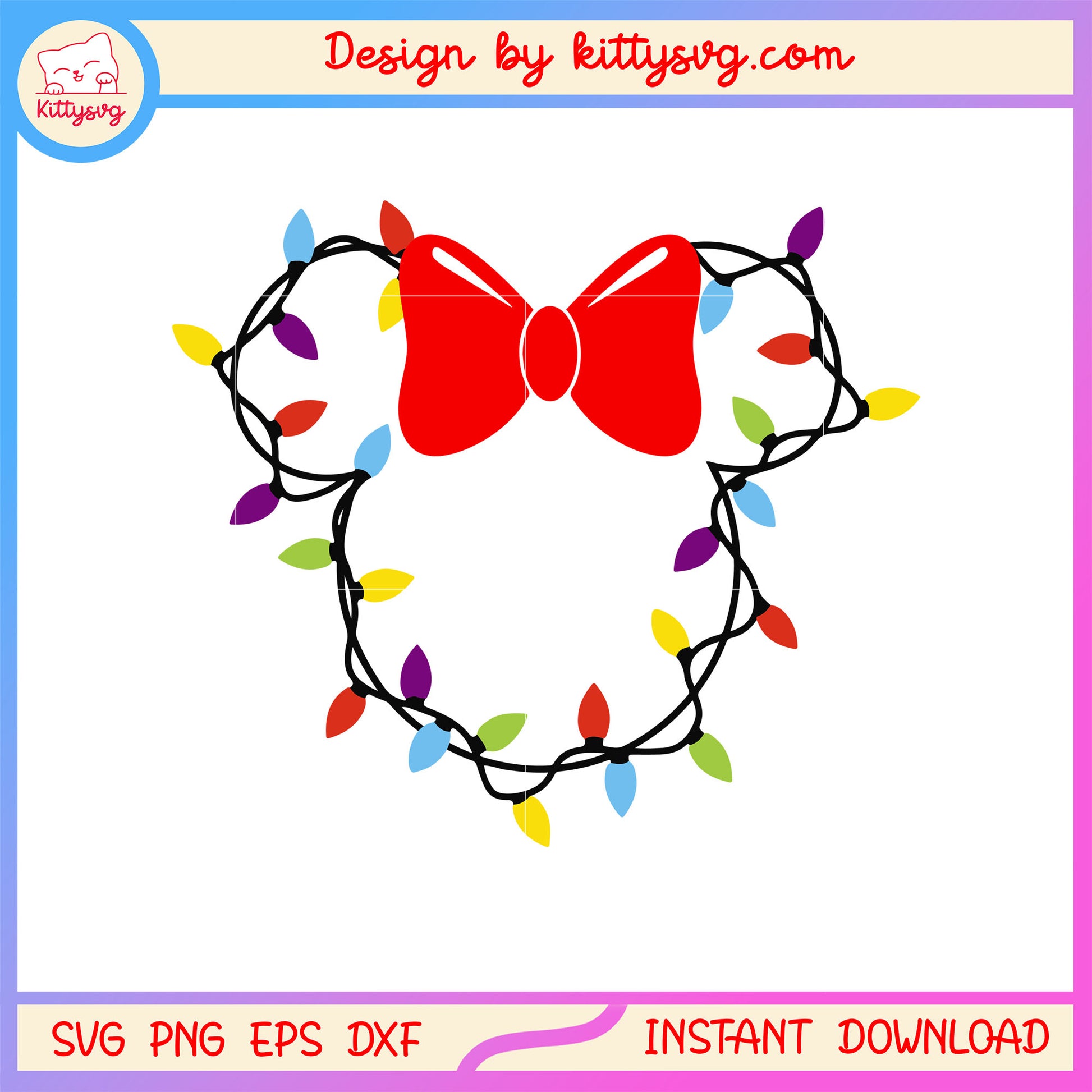 Christmas flashing lights disney minnie svg, minnie mouse svg