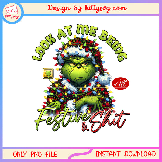 Christmas grinch being festive shit png, grinch quotes png