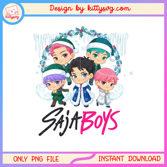 Christmas holidays kpop saja boys chibi png, saja boys png