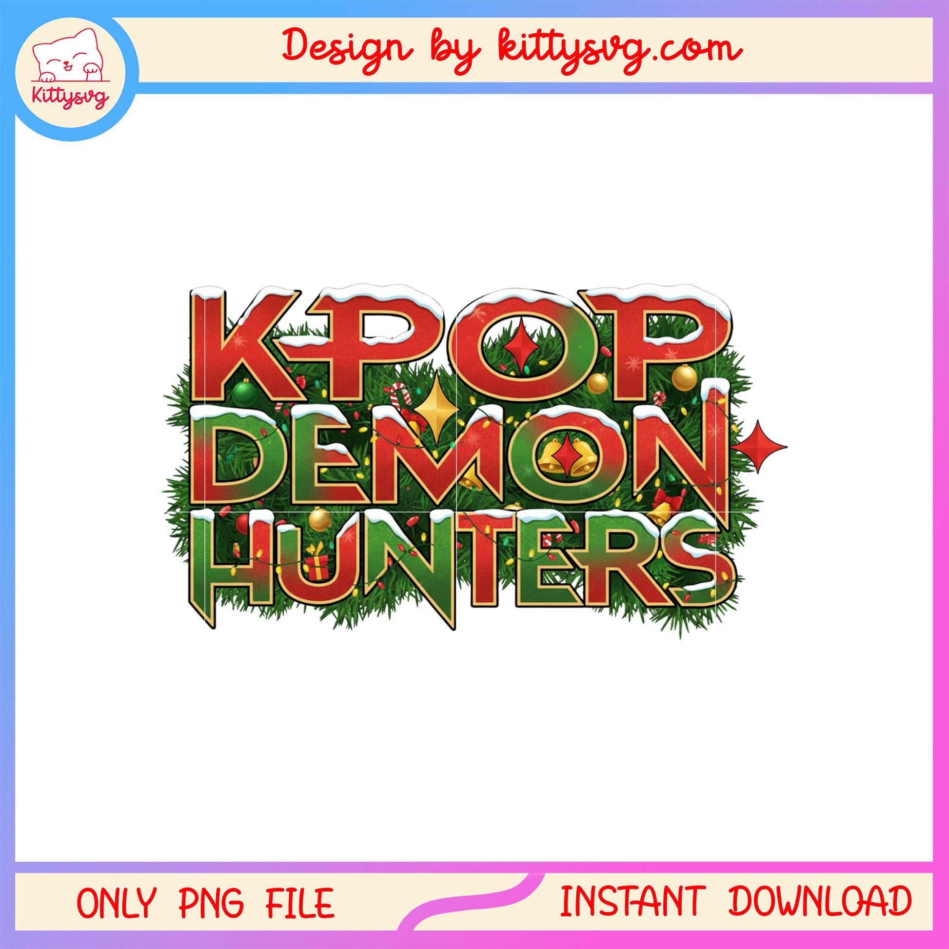 Christmas kpop demon hunters design png, kpop demon hunter png