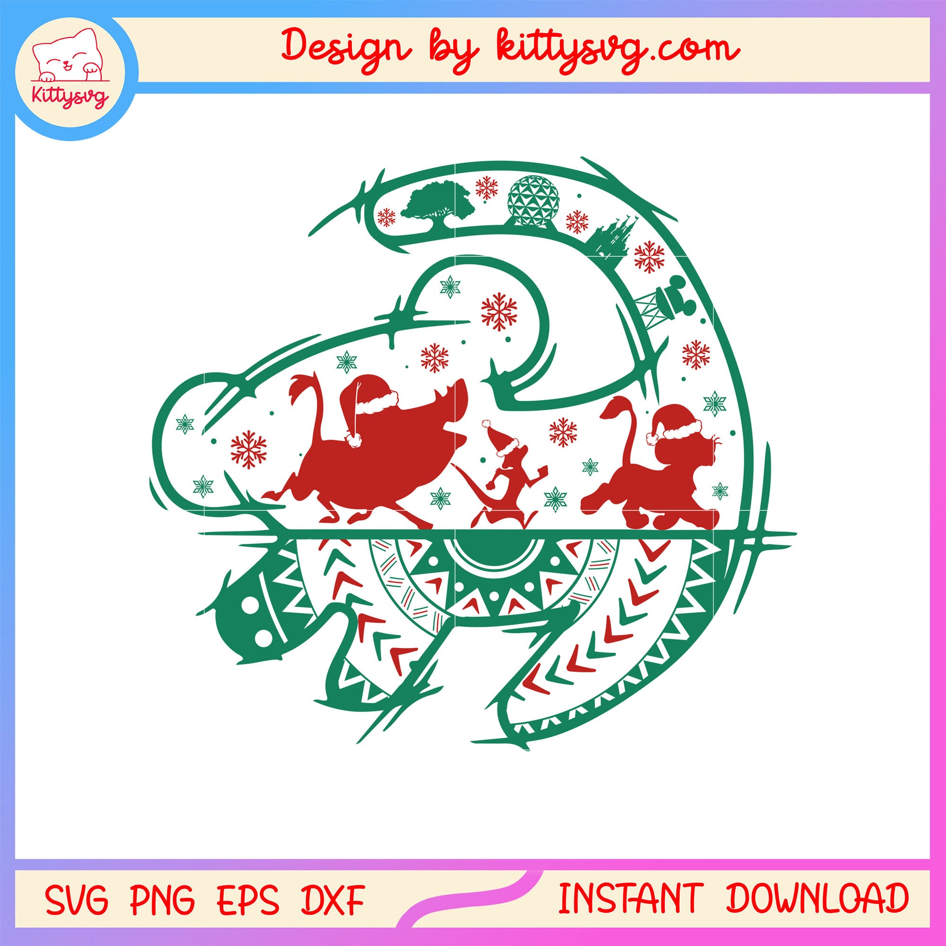 Christmas lion king disney design svg, disney lion king svg