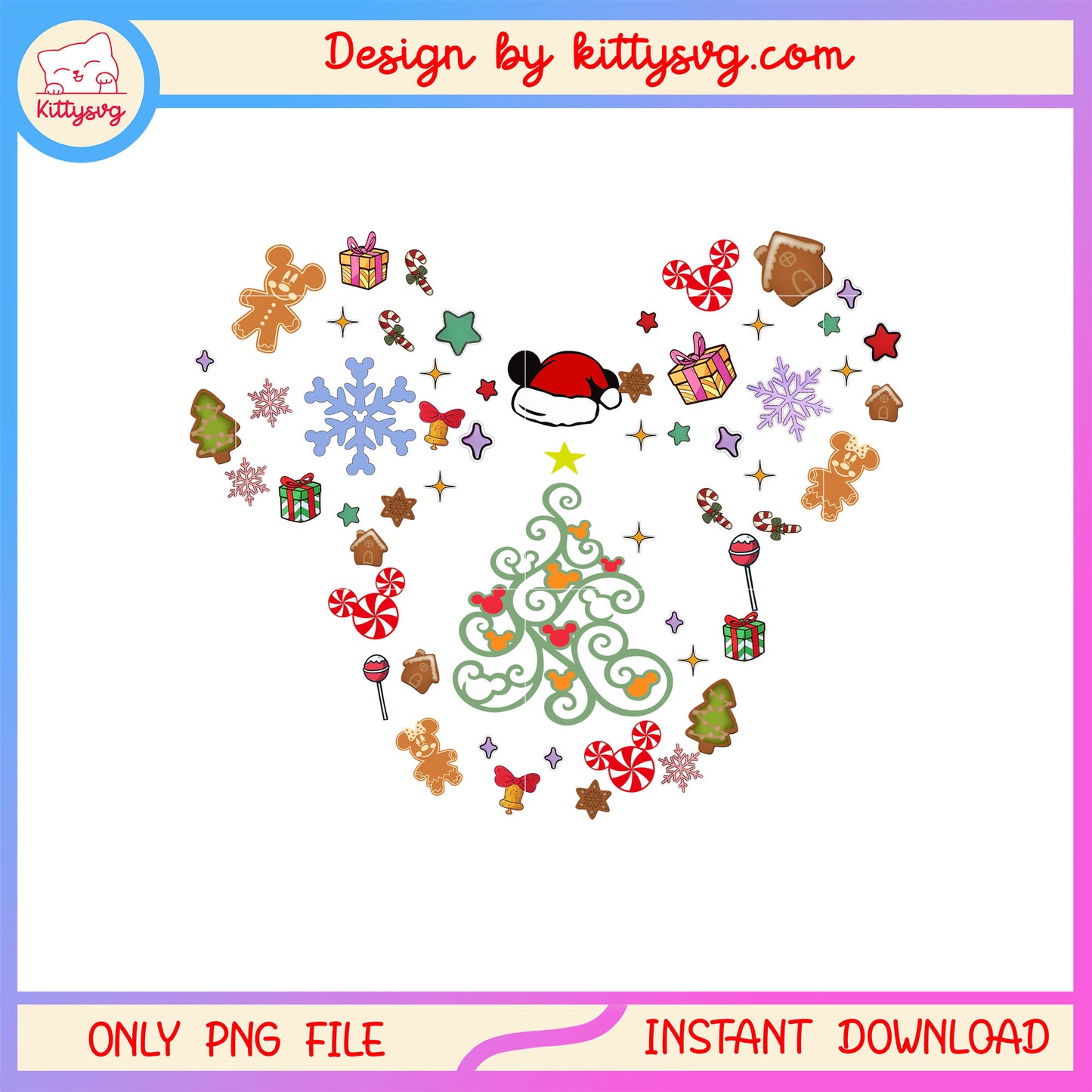 Christmas mickey ear disney clipart png, disney mickey cartoon png