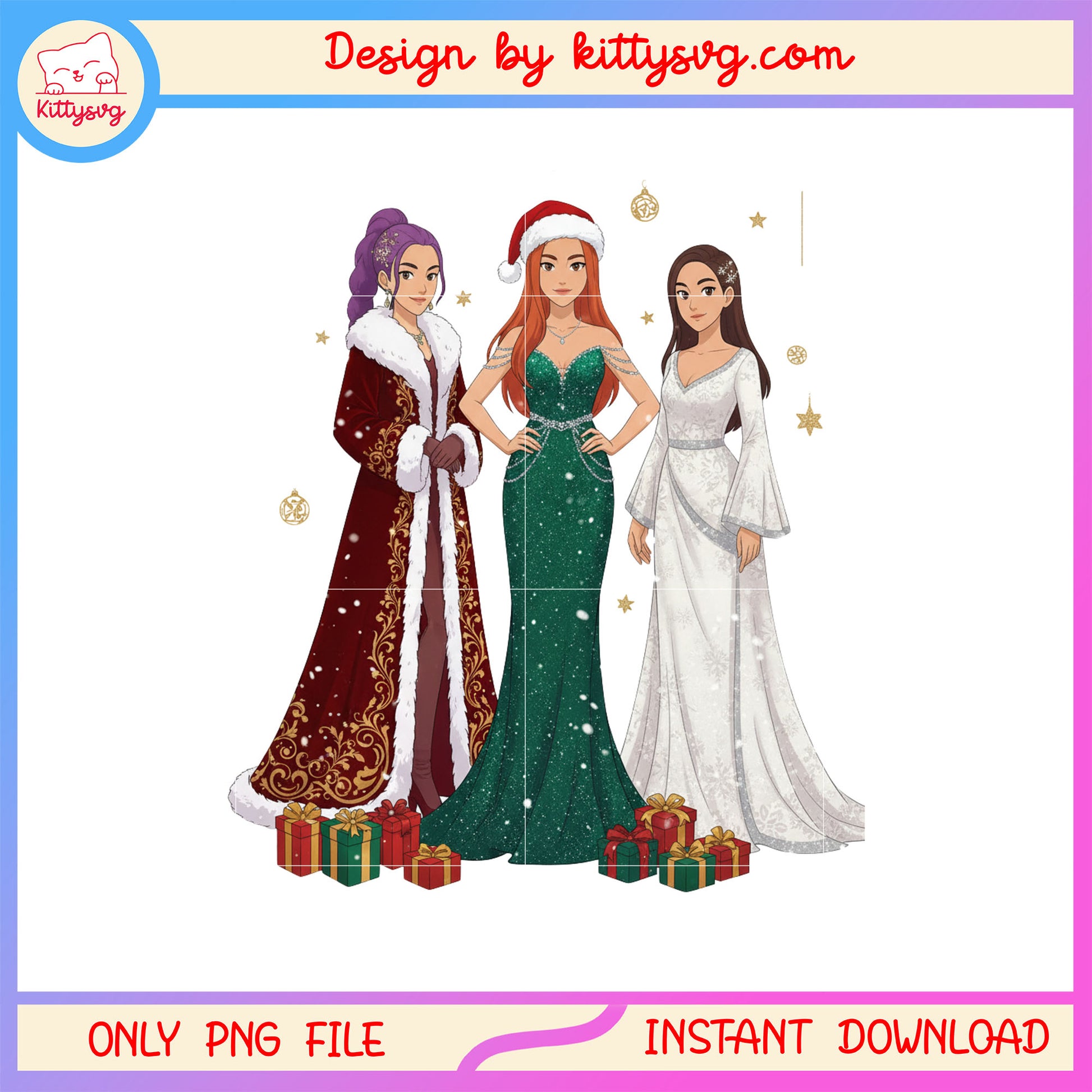 Christmas queen huntrix band kpop demon png, the huntrix png