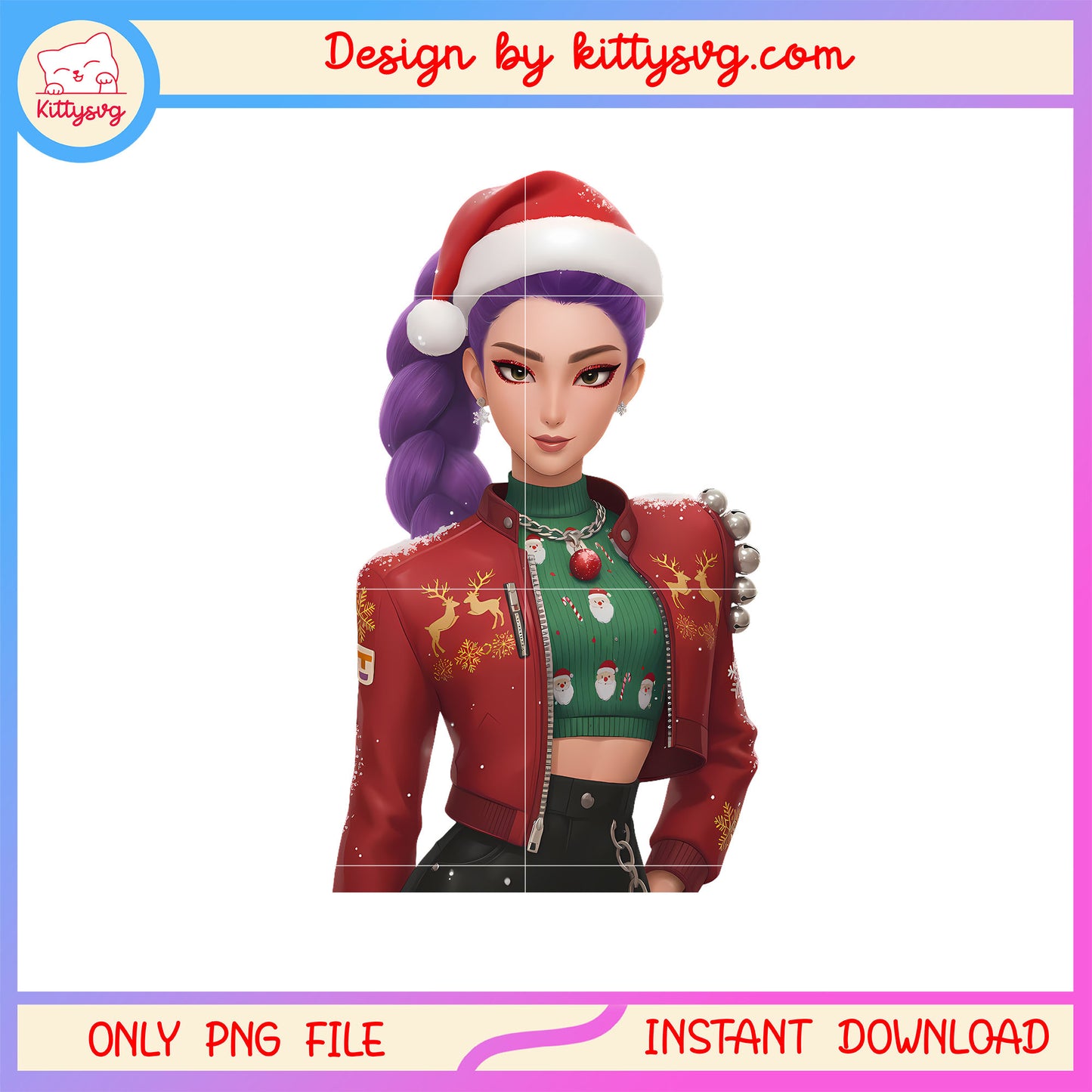 Christmas rumi kpop hunters movie design png, rumi kpop png