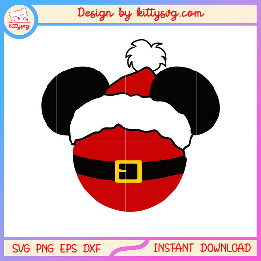 Christmas santa disney mickey ear svg, christmas pic ideas svg