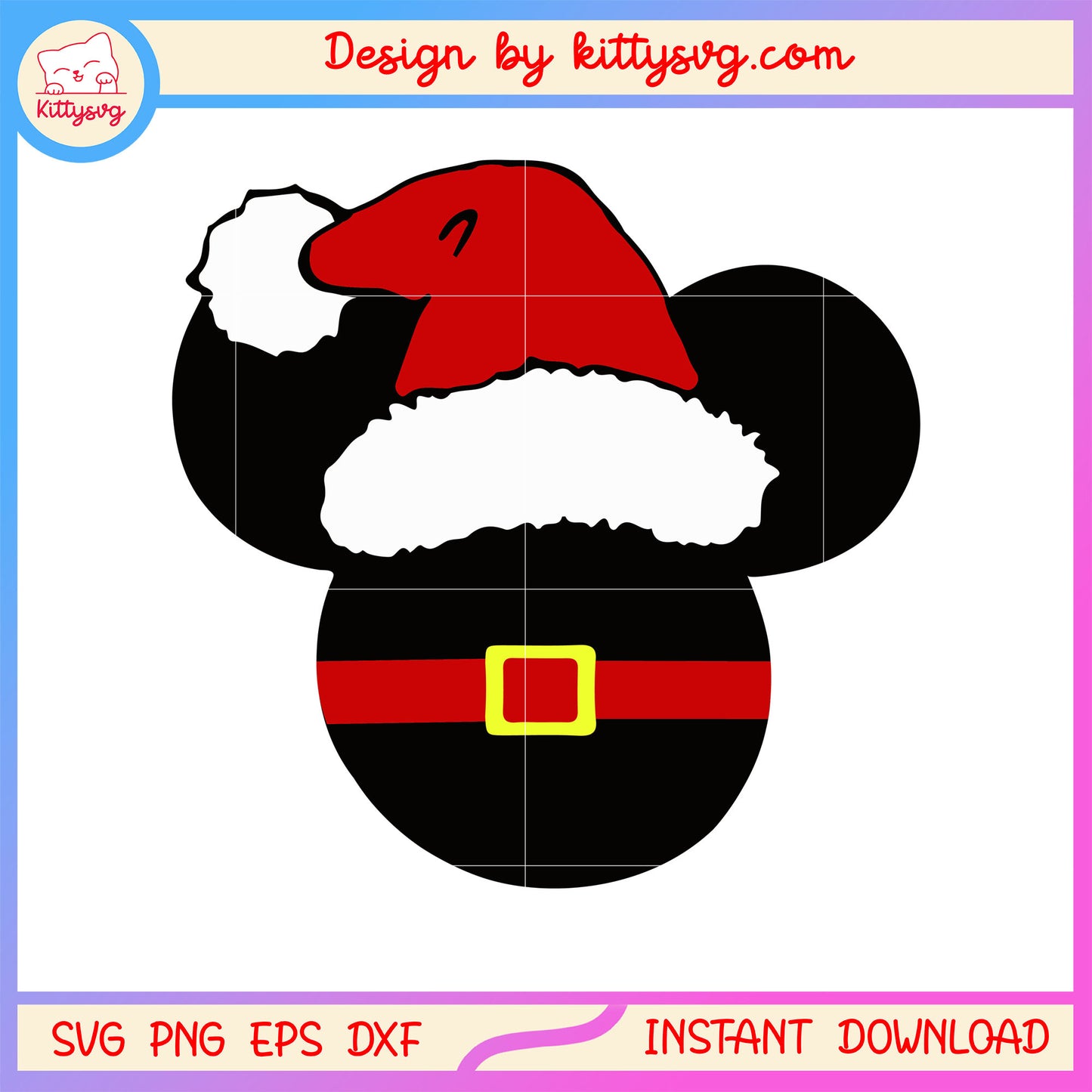 Christmas santa hat disney mickey ear svg, x mas images svg