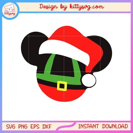 Christmas santa mouse disney svg, happy x mas svg, disney svg