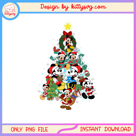 Christmas star tree wreath gif mickey png, disney mickey art png