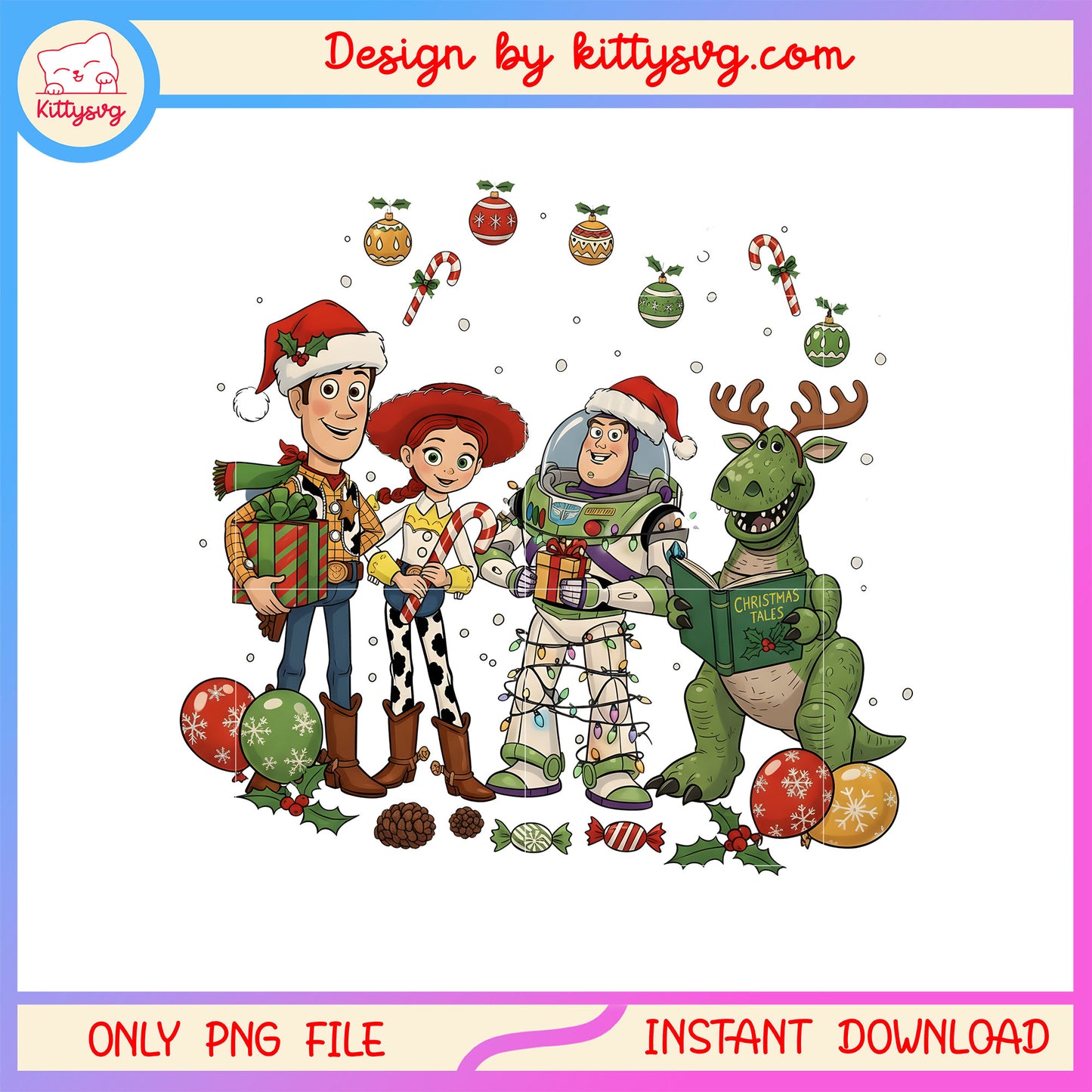 Christmas toy story disney charcters png, toy story christmas png