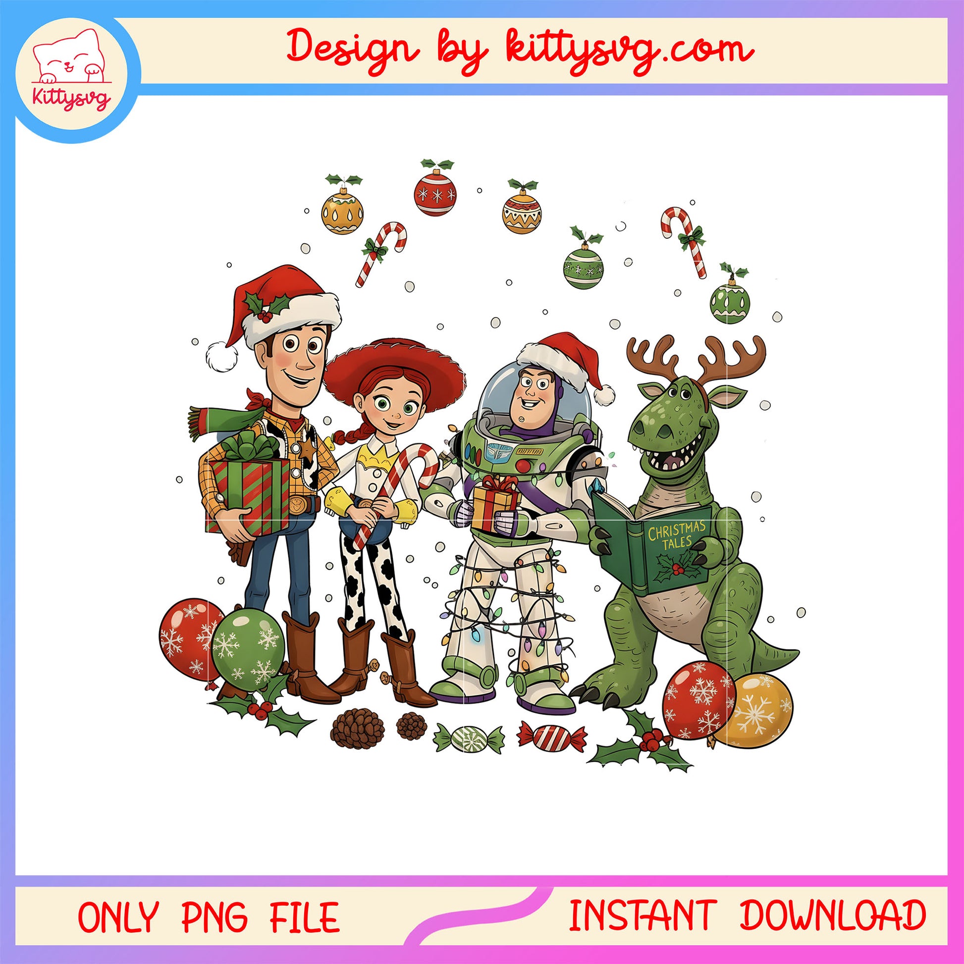 Christmas toy story disney charcters png, toy story christmas png