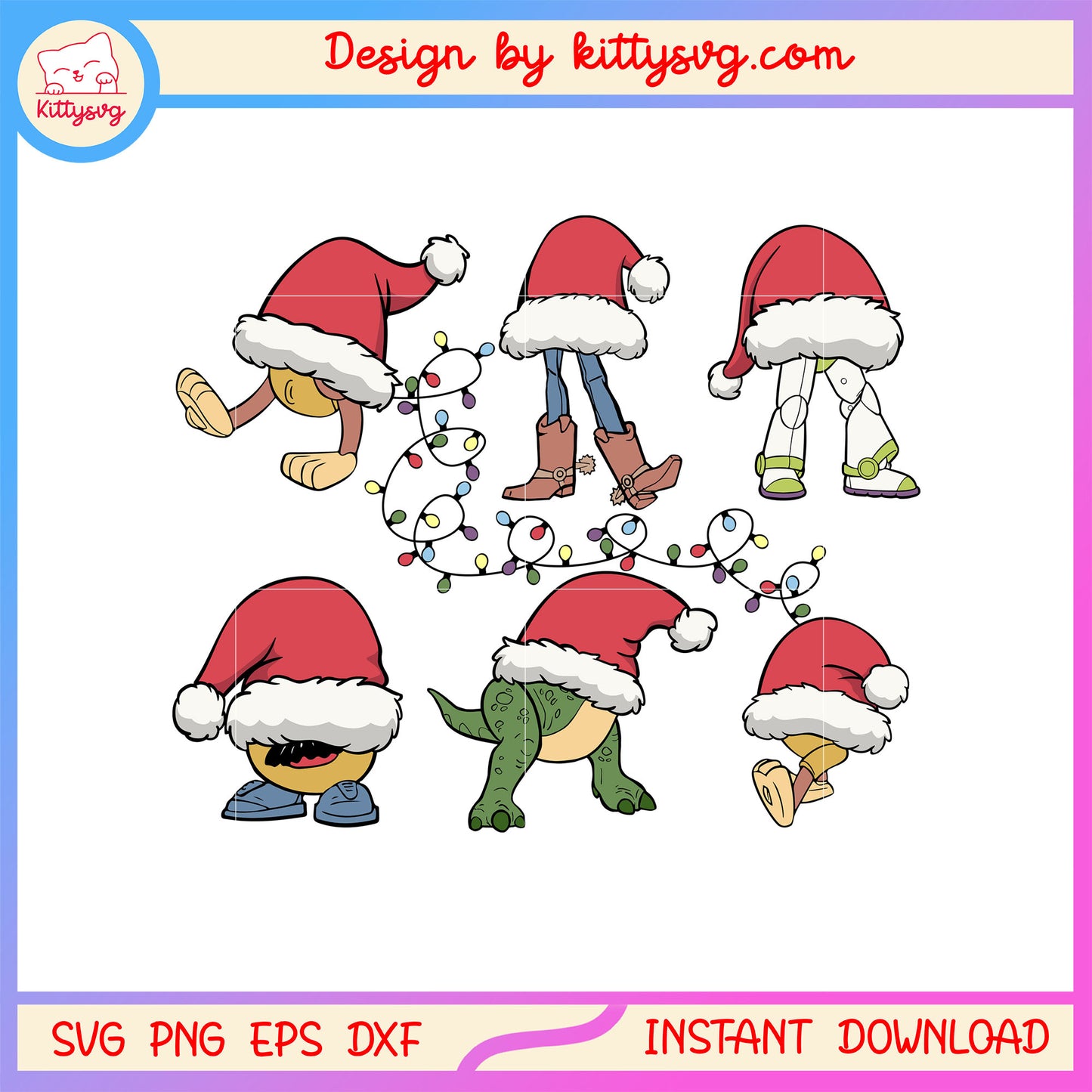 Christmas toy story santa hat decor svg, cartoon toy story svg