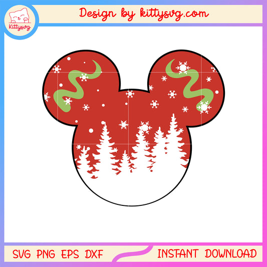 Christmas tree disney mickey head svg, pics about christmas svg