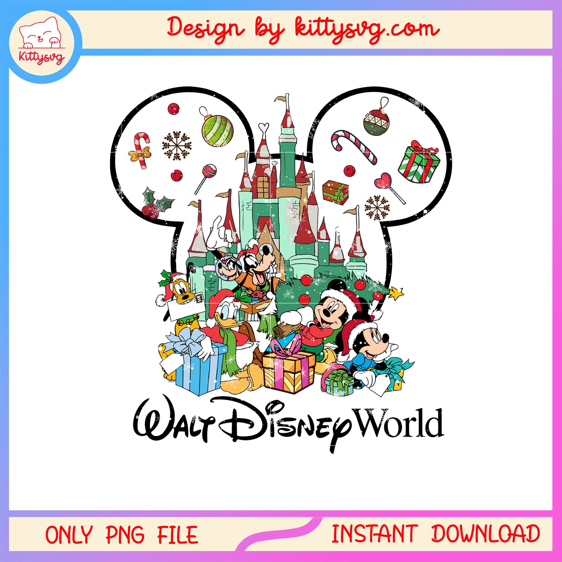 Christmas walt disney world mickey ear png, mickey disney png