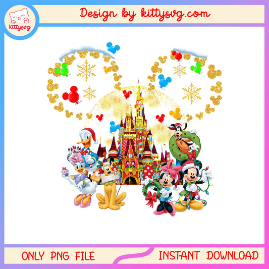 Christmas winter disney mickey ear png, happy christmas eve eve png