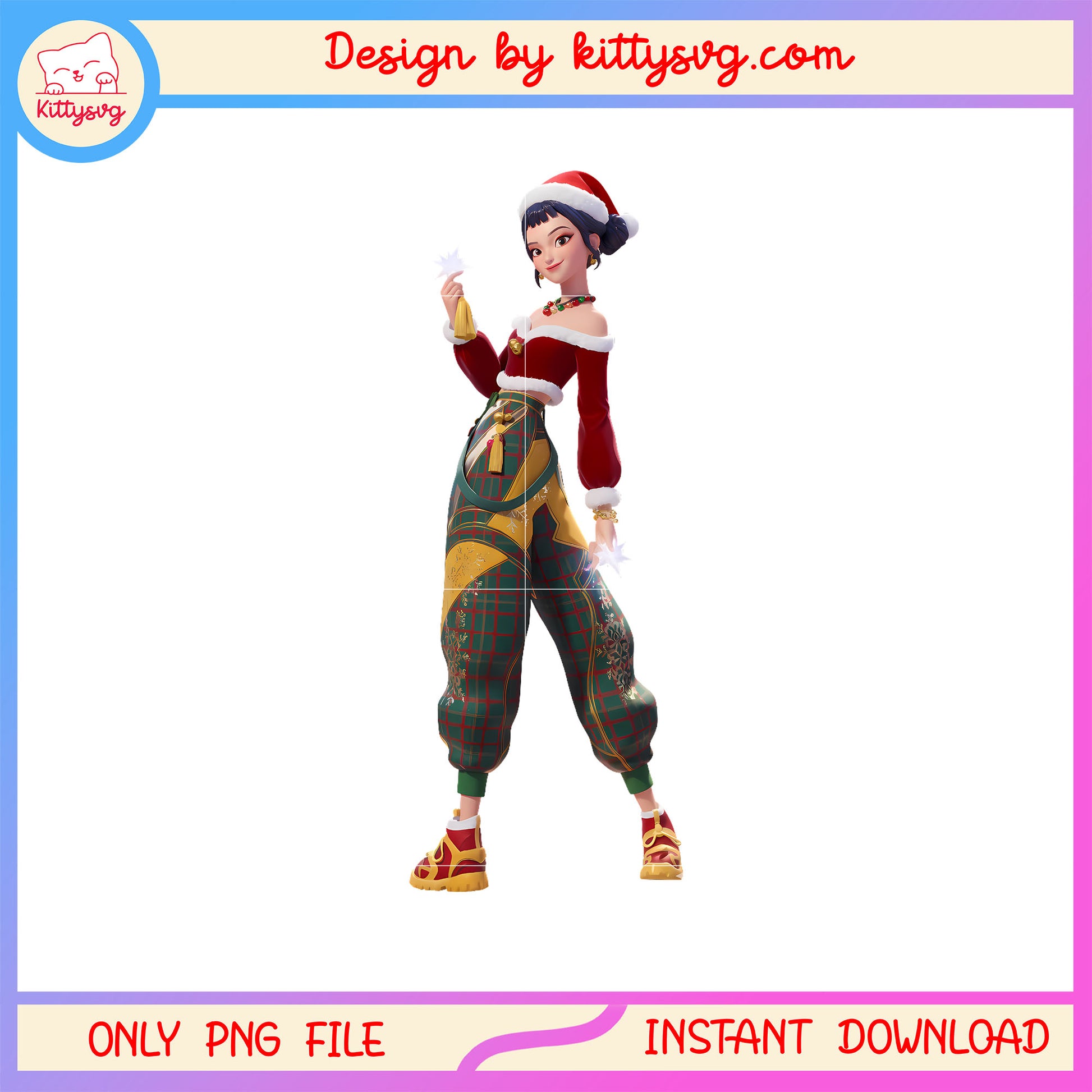 Christmas zoey kpop hunters movie design png, zoey kpop png