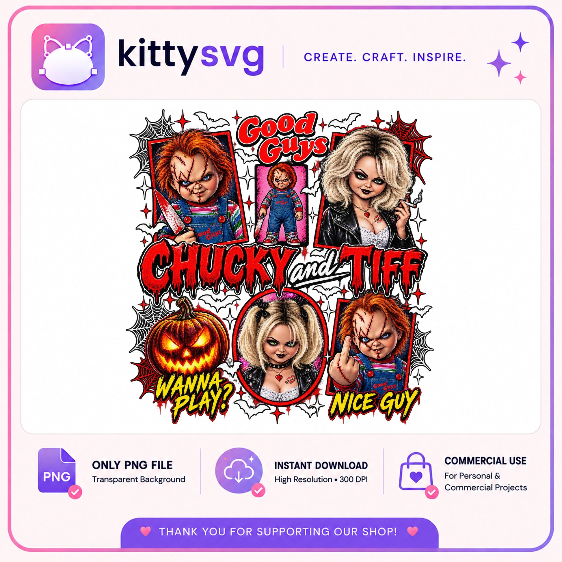 Chucky And Tiff PNG, Good Guys Halloween PNG, Wanna Play PNG