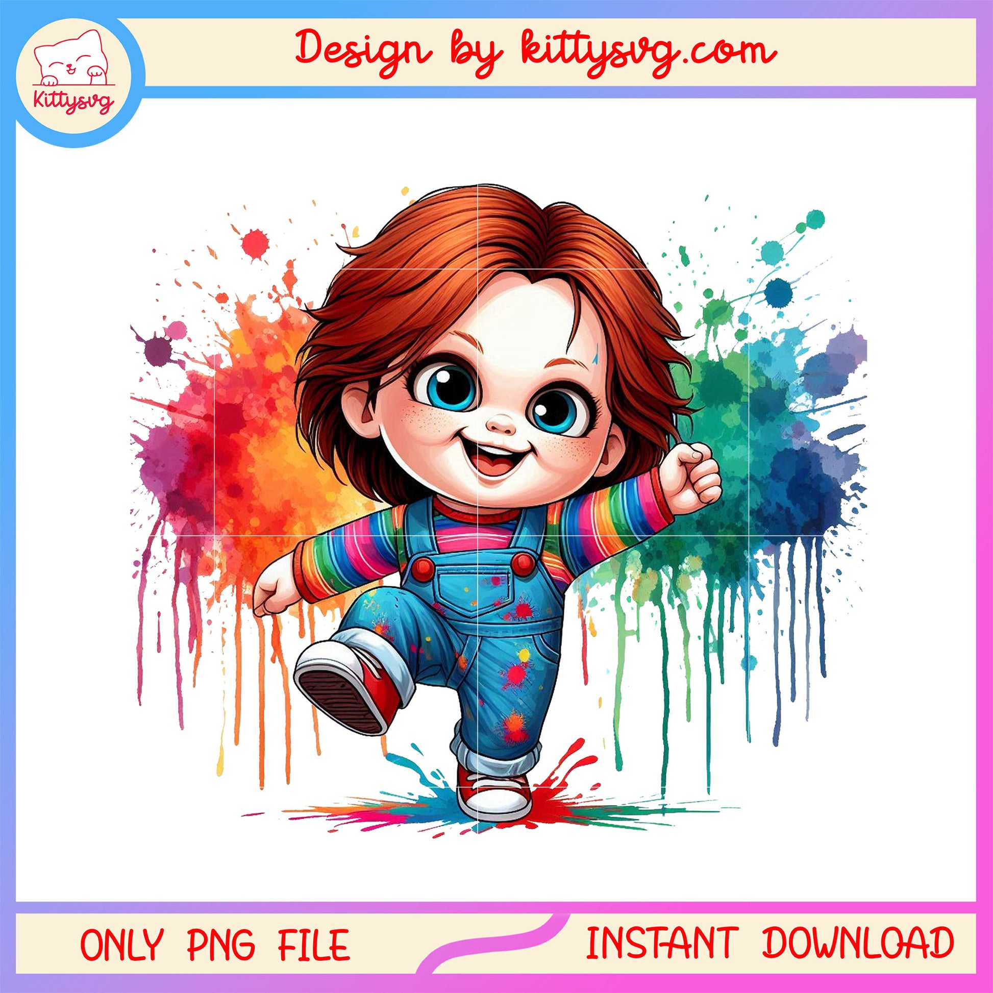 Chucky chibi colorful halloween png, halloween day png, chucky png