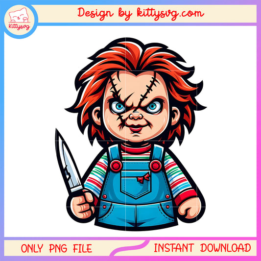 Chucky chibi knife horror png, cult of chucky png, tv series png