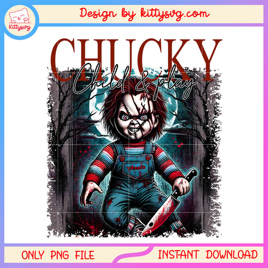 Chucky child and play horror poster png, chucky tv series png