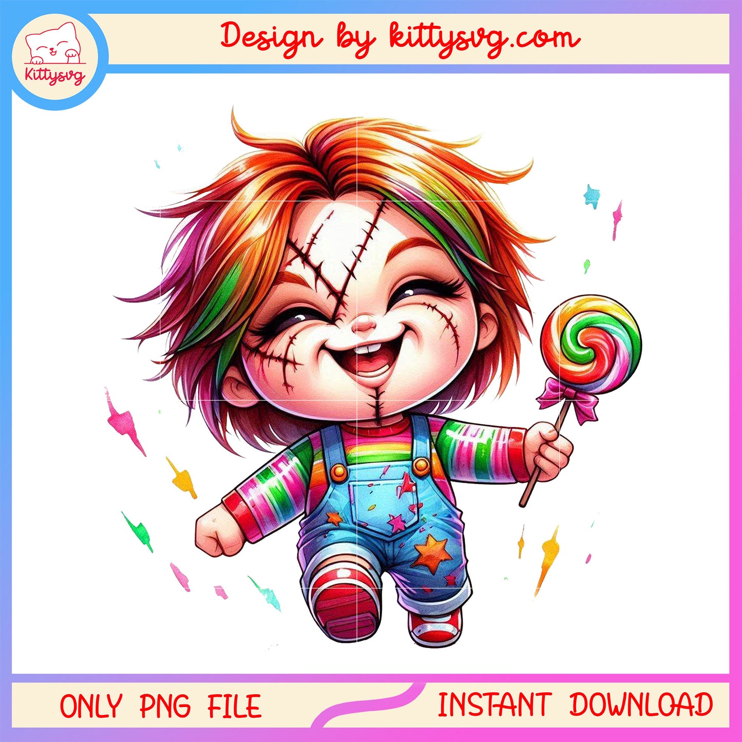 Chucky cute chibi design png, chucky horror movie png