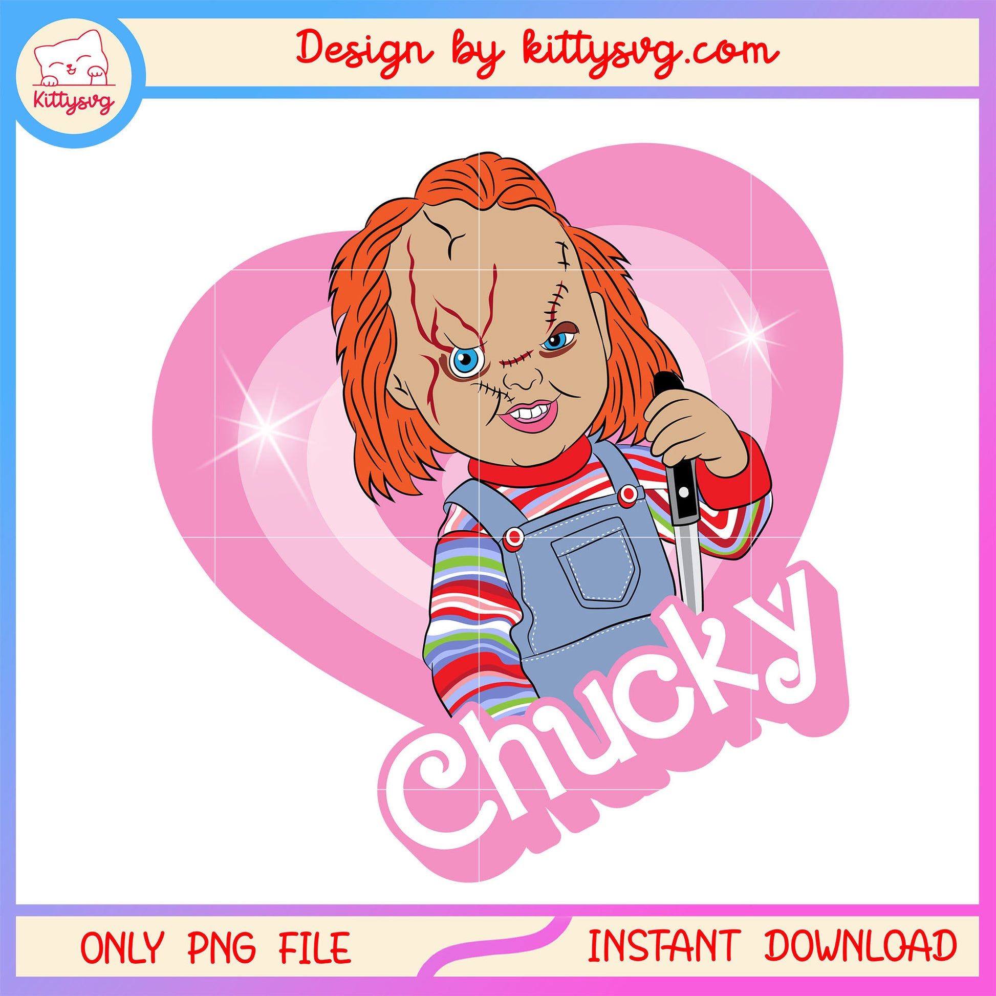 Chucky heart cute design png, cult of chucky halloween png