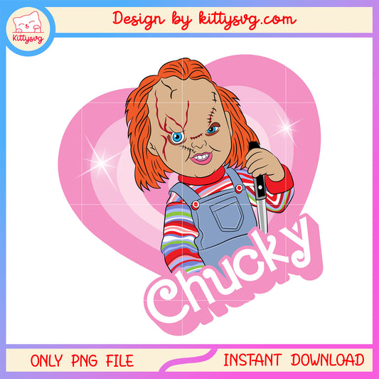 Chucky heart cute design png, cult of chucky halloween png