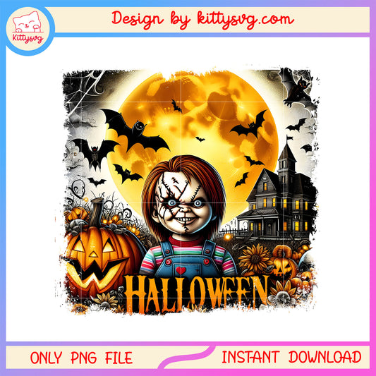 Chucky horror halloween nighs design png, child's play png