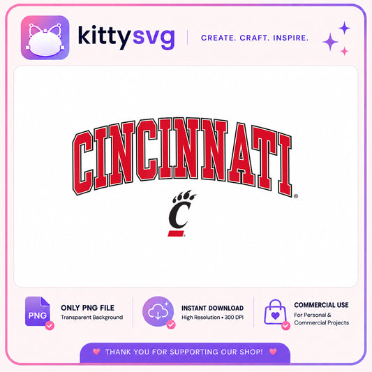 Cincinnati Bearcats Arch Logo PNG, University Of Cincinnati PNG, Bearcats PNG