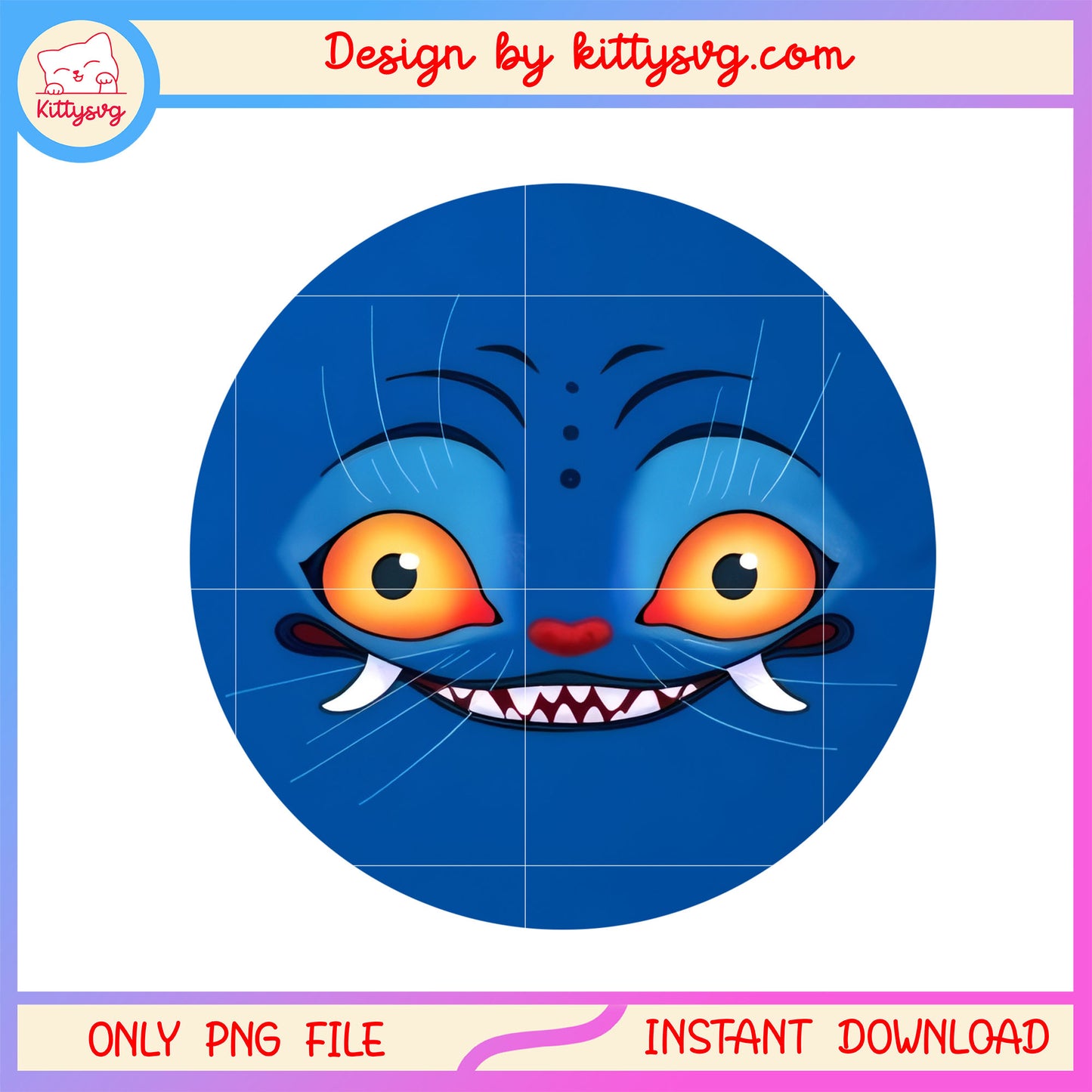 Circle derpy tiger face design png, k pop hunter tiger png