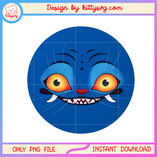Circle derpy tiger face design png, k pop hunter tiger png