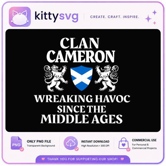 Clan Cameron Wreaking Havoc PNG, Scottish Clan PNG, Funny Scotland PNG