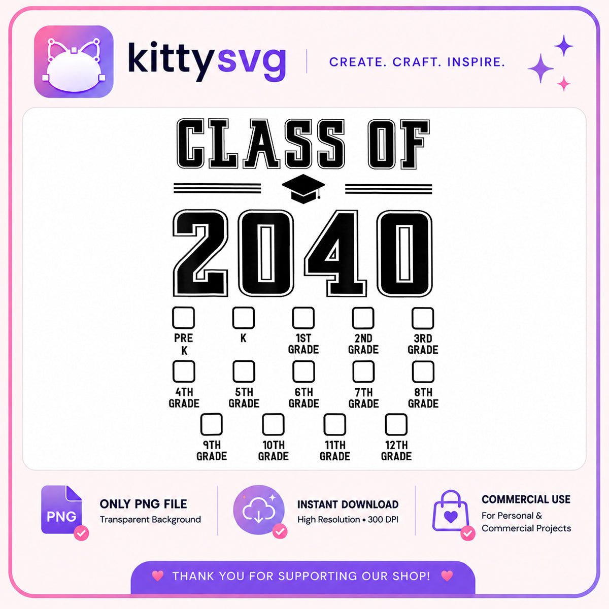 Class Of 2040 Graduation PNG, Senior 2040 PNG, Graduate PNG