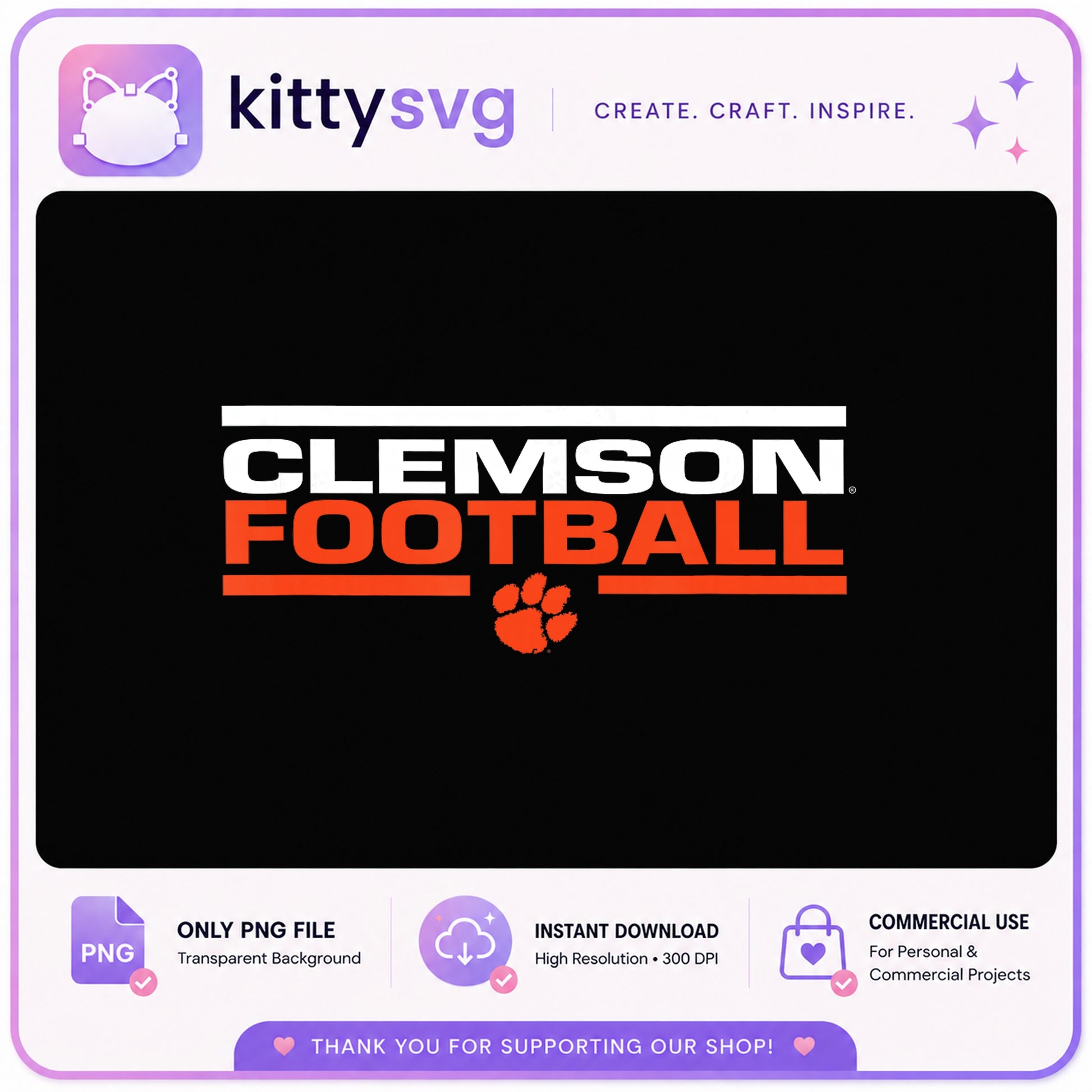 Clemson Football PNG, Tigers Football Logo, College Football PNG
