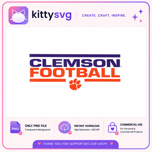 Clemson Football PNG, Tigers Paw Print PNG, College Football PNG