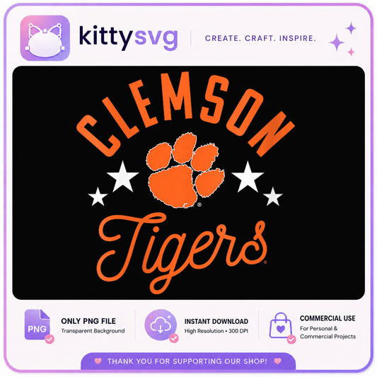 Clemson Tigers PNG, College Football Team PNG, Tigers Paw PNG