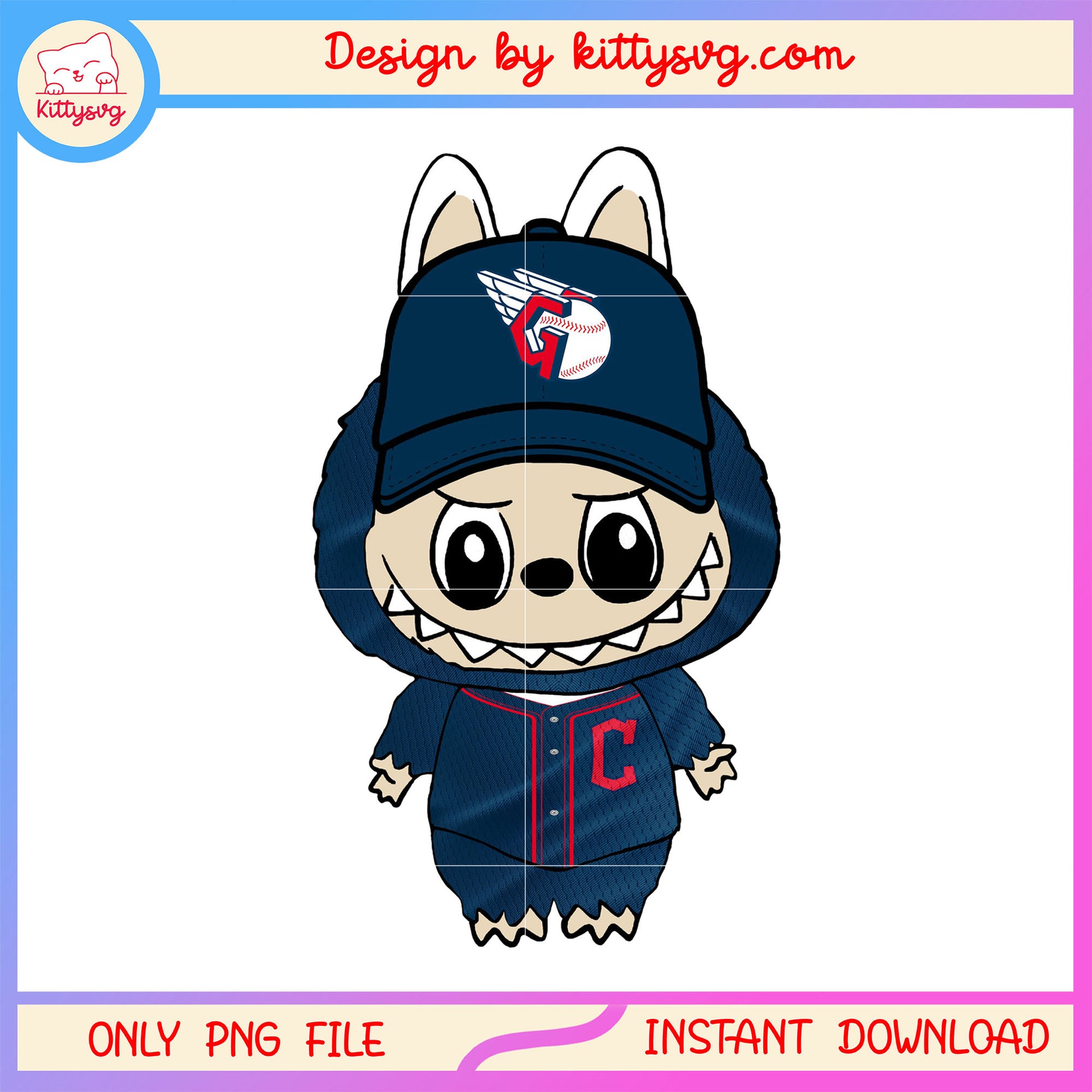 Cleveland guardians labubu monster clothes png, cleveland guardians png
