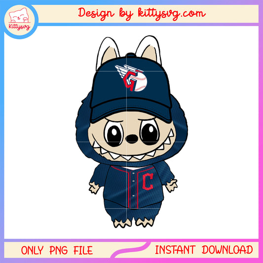 Cleveland guardians labubu monster clothes png, cleveland guardians png