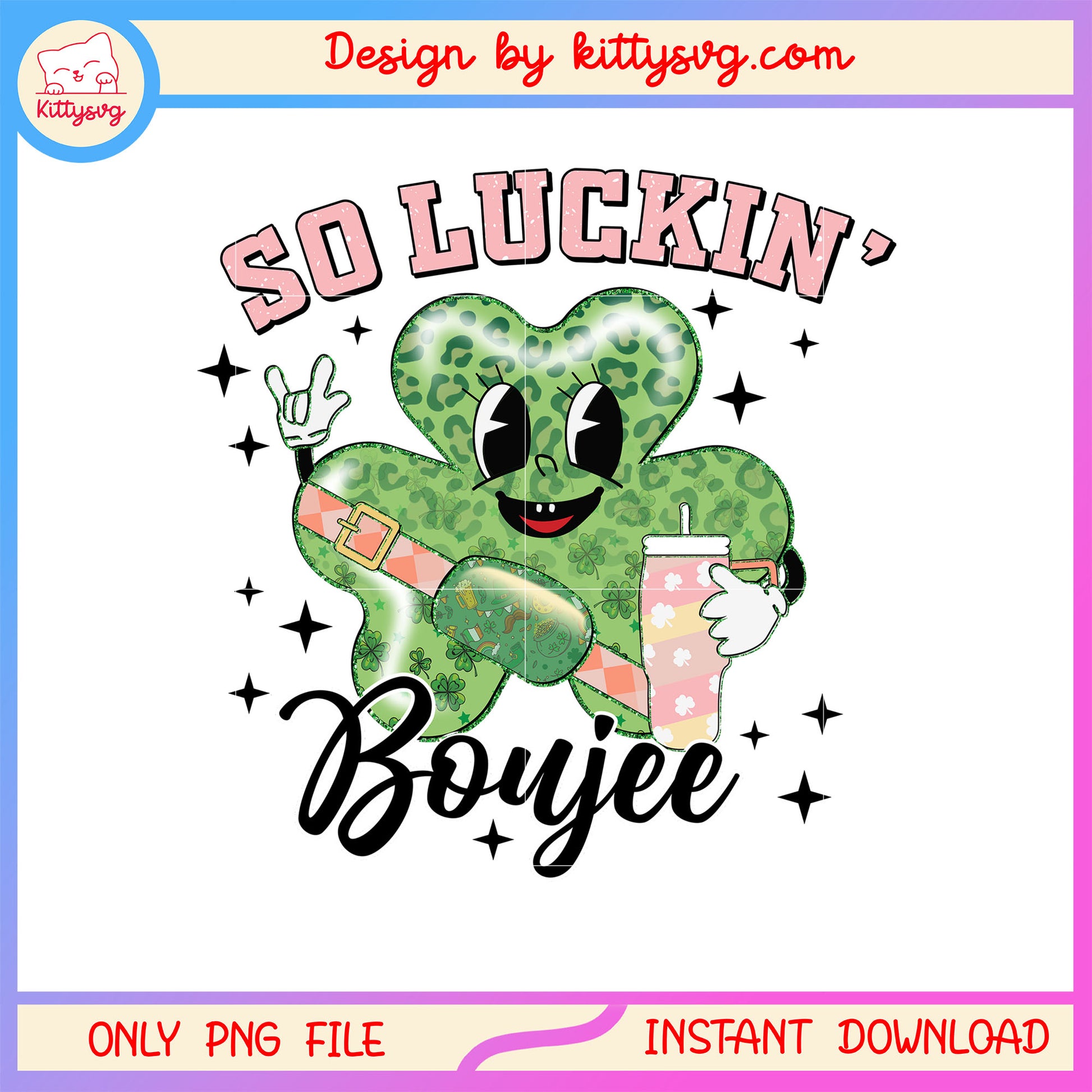 Clover boujee green lovely png, st patrick's day clover png