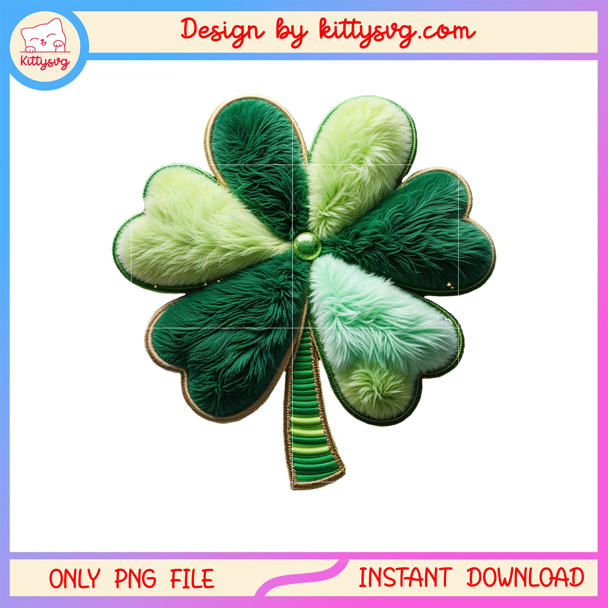 Clover green vignette patrick png, st patrick's day clover png