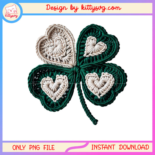Clover wool green sticker png, st patrick's day clover​ png