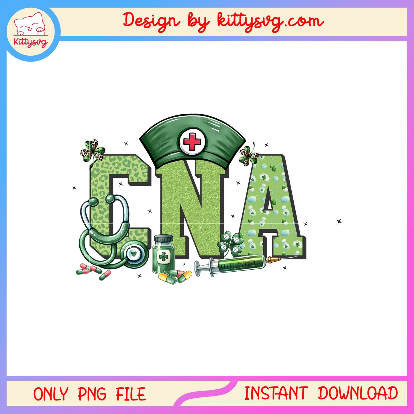 Cna hat nurse green patrick png, st patrick's day green png