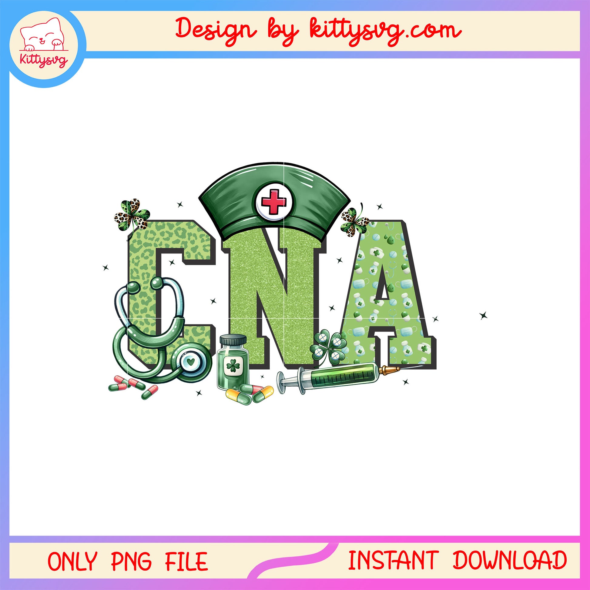Cna hat nurse green patrick png, st patrick's day green png