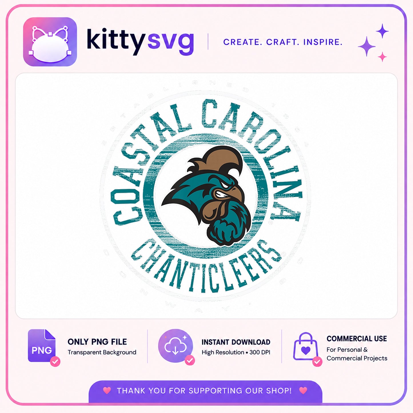 Coastal Carolina Chanticleers PNG, Chanticleers Logo PNG, College PNG