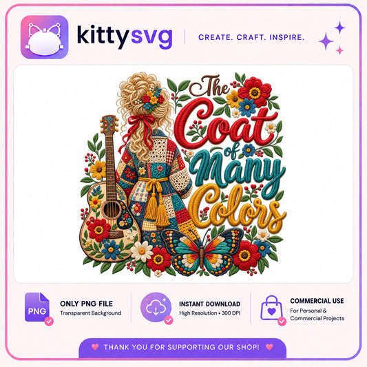 Coat Of Many Colors PNG, Dolly Parton Country Music PNG, Boho PNG