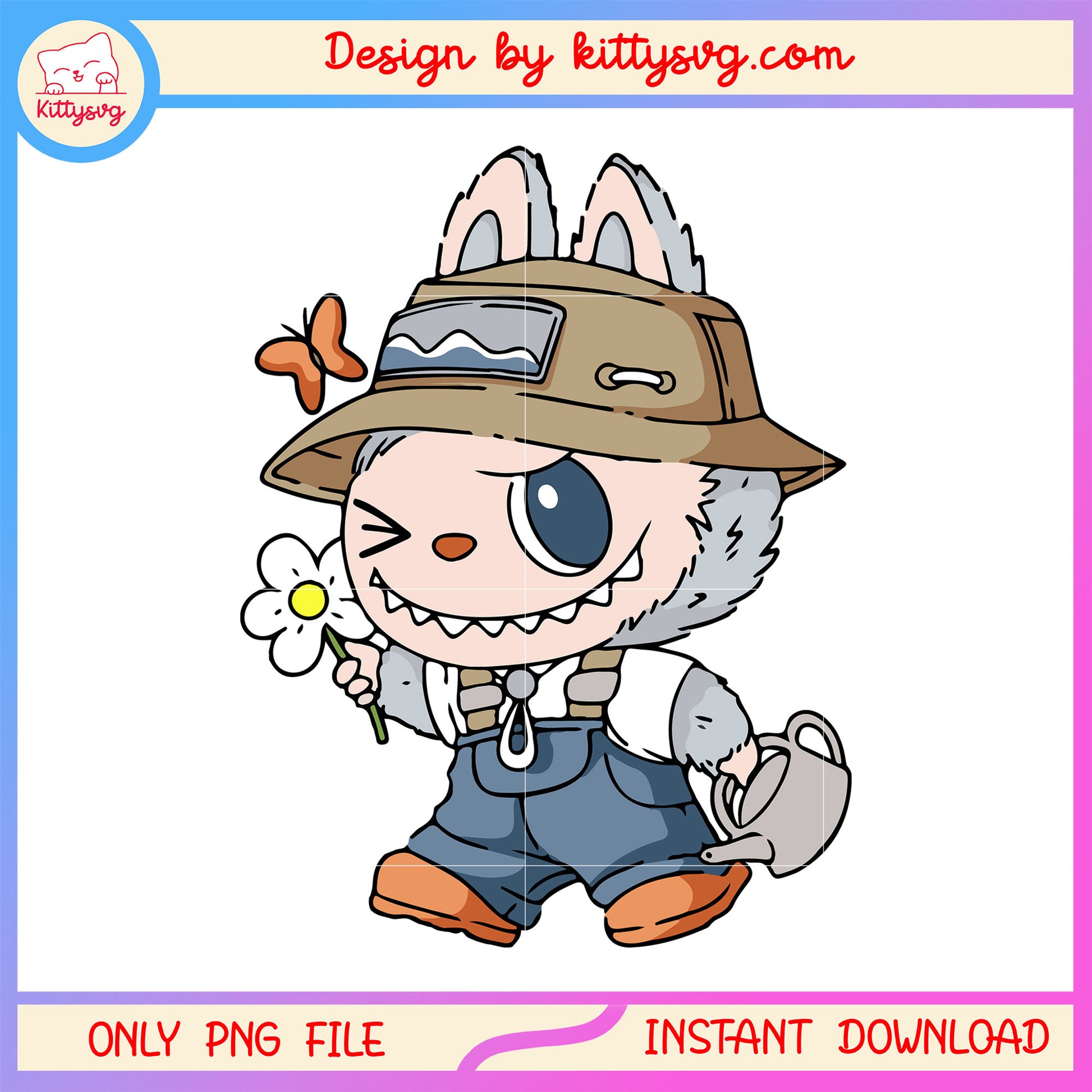 Coca cola labubu gardener ver costume design png, labubu doll png
