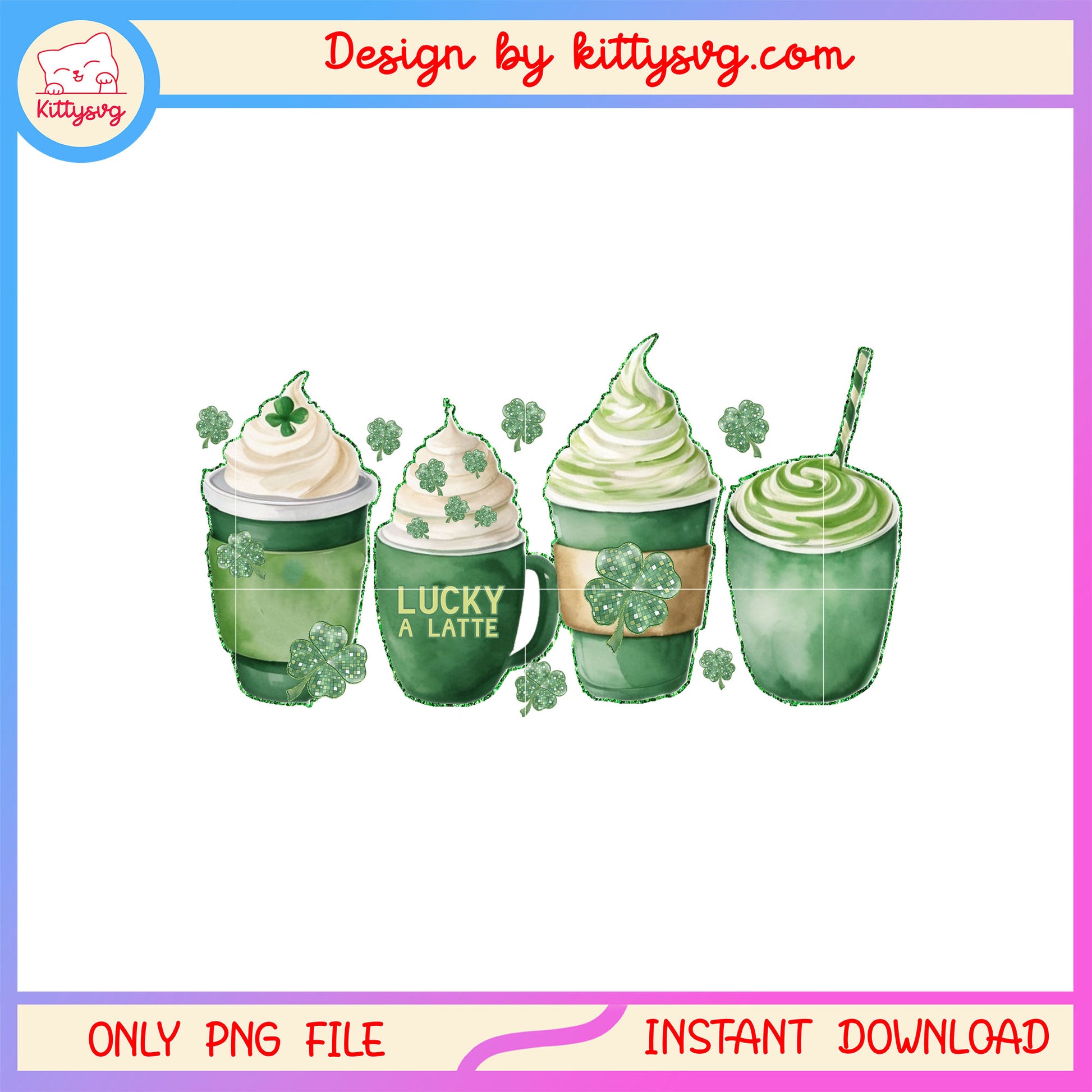 Coffee and tea green patrick png, st patrick's day drinks png